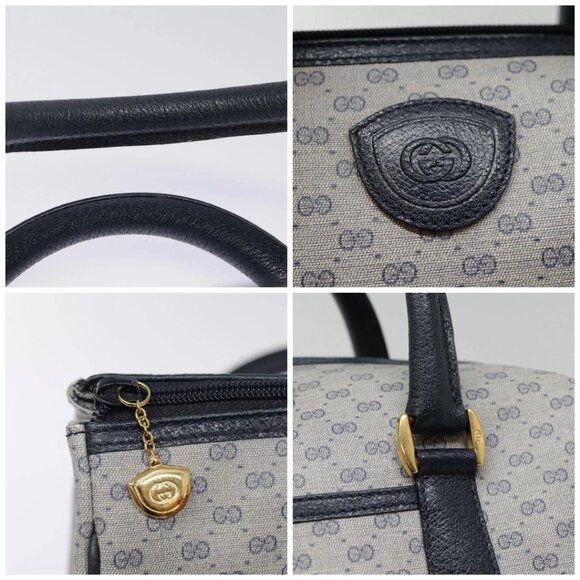 GUCCI Micro GG Supreme Hand Bag PVC Navy Gold 000 40 0207 Auth yk14683 - Picture 16 of 16